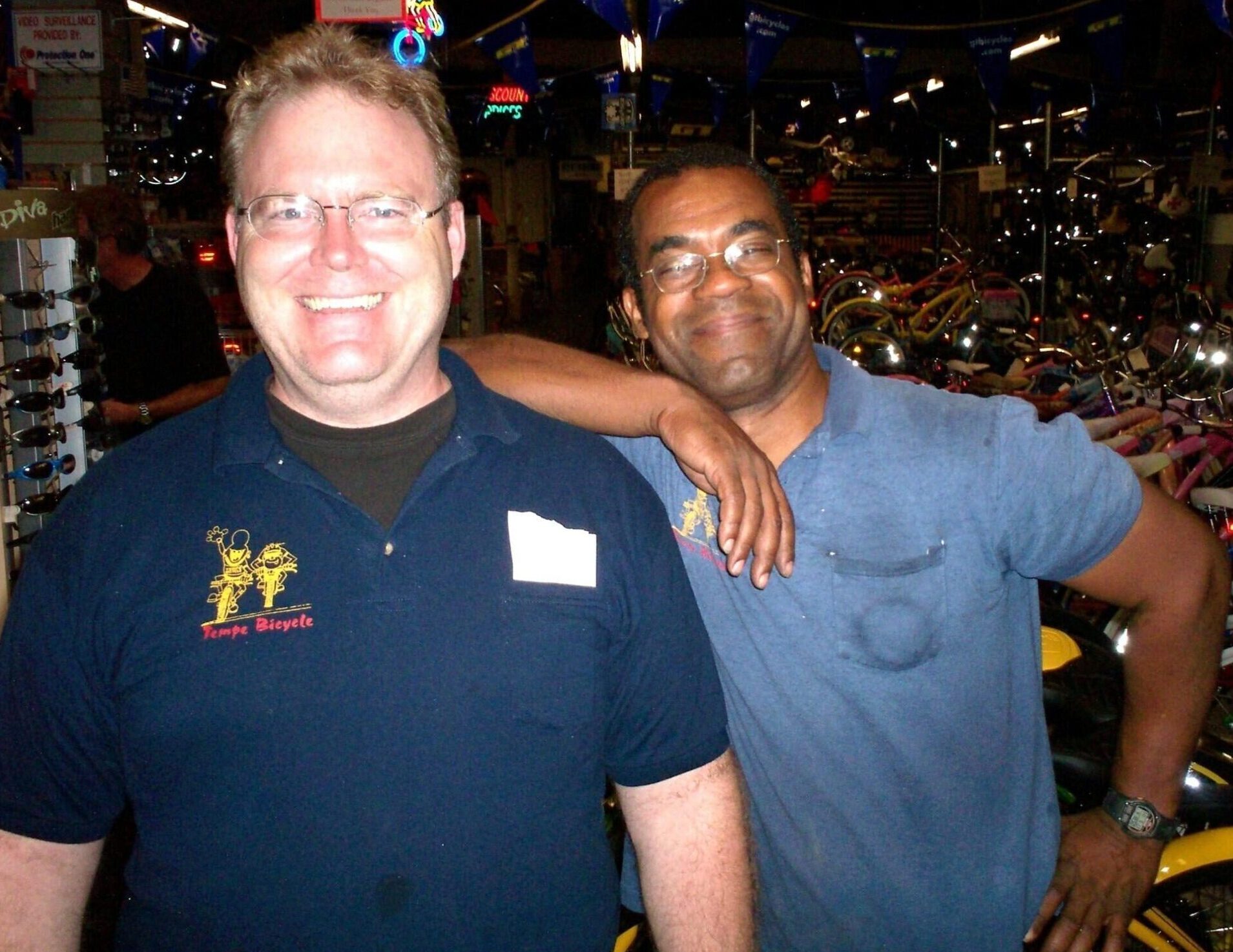 Picture of James Ledingham and Hubert Woods at Tempe Bicycle